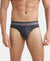 Super Combed Cotton Elastane Stretch Solid Brief with Ultrasoft Waistband - Black Melange-1