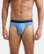 Super Combed Cotton Elastane Stretch Solid Brief with Ultrasoft Waistband - Blue Heaven