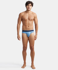 Super Combed Cotton Elastane Stretch Solid Brief with Ultrasoft Waistband - Blue Heaven