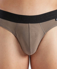 Super Combed Cotton Elastane Stretch Solid Brief with Ultrasoft Waistband - Earth