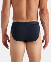 Super Combed Cotton Elastane Stretch Solid Brief with Ultrasoft Waistband - Navy