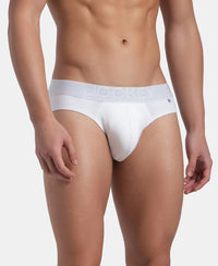 Super Combed Cotton Elastane Stretch Solid Brief with Ultrasoft Waistband - White (Pack of 2)