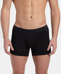 Super Combed Cotton Elastane Stretch Solid Trunk with Ultrasoft Waistband - Black
