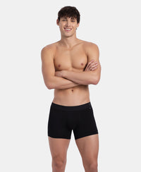 Super Combed Cotton Elastane Stretch Solid Trunk with Ultrasoft Waistband - Black