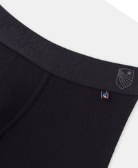 Super Combed Cotton Elastane Stretch Solid Trunk with Ultrasoft Waistband - Black (Pack of 2)