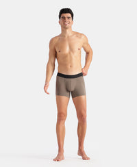 Super Combed Cotton Elastane Stretch Solid Trunk with Ultrasoft Waistband - Black & Earth (Pack of 2)