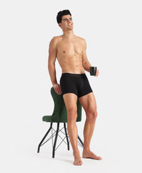 Super Combed Cotton Elastane Stretch Solid Trunk with Ultrasoft Waistband - Black