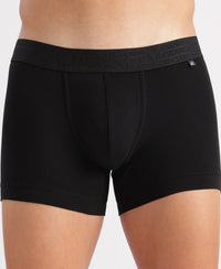 Super Combed Cotton Elastane Stretch Solid Trunk with Ultrasoft Waistband - Black