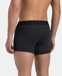 Super Combed Cotton Elastane Stretch Solid Trunk with Ultrasoft Waistband - Black Melange