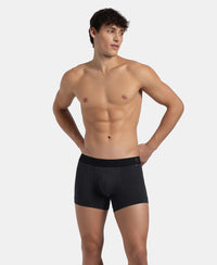 Super Combed Cotton Elastane Stretch Solid Trunk with Ultrasoft Waistband - Black Melange