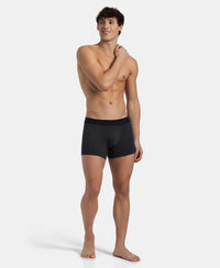 Super Combed Cotton Elastane Stretch Solid Trunk with Ultrasoft Waistband - Black Melange