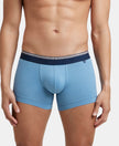 Super Combed Cotton Elastane Stretch Solid Trunk with Ultrasoft Waistband - Blue Heaven