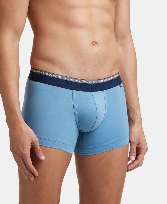 Super Combed Cotton Elastane Stretch Solid Trunk with Ultrasoft Waistband - Blue Heaven
