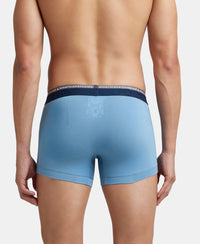 Super Combed Cotton Elastane Stretch Solid Trunk with Ultrasoft Waistband - Blue Heaven