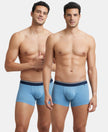 Super Combed Cotton Elastane Stretch Solid Trunk with Ultrasoft Waistband - Blue Heaven (Pack of 2)