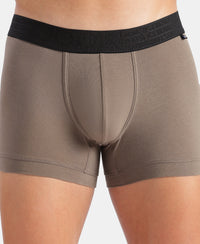 Super Combed Cotton Elastane Stretch Solid Trunk with Ultrasoft Waistband - Earth