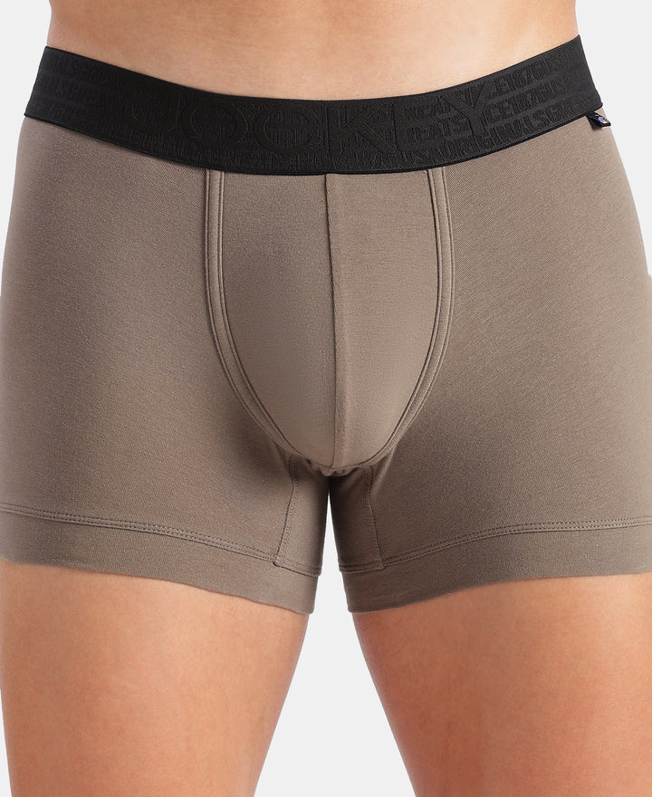 Super Combed Cotton Elastane Stretch Solid Trunk with Ultrasoft Waistband - Earth