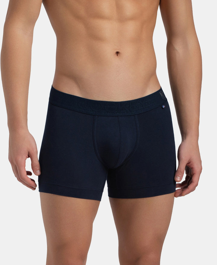 Super Combed Cotton Elastane Stretch Solid Trunk with Ultrasoft Waistband - Navy