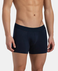 Super Combed Cotton Elastane Stretch Solid Trunk with Ultrasoft Waistband - Navy
