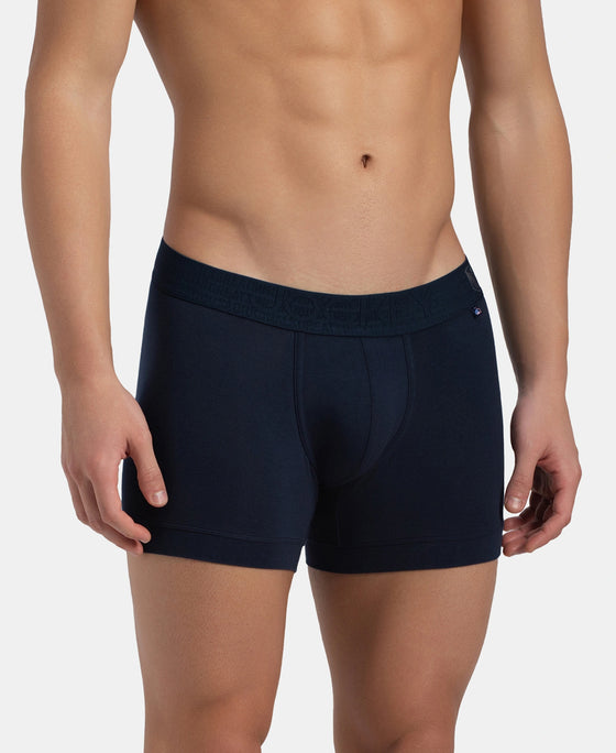 Super Combed Cotton Elastane Stretch Solid Trunk with Ultrasoft Waistband - Navy
