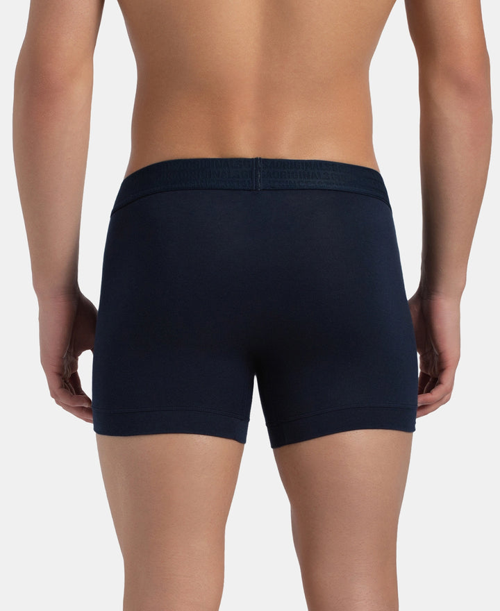 Super Combed Cotton Elastane Stretch Solid Trunk with Ultrasoft Waistband - Navy