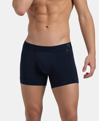Super Combed Cotton Elastane Stretch Solid Trunk with Ultrasoft Waistband - Navy