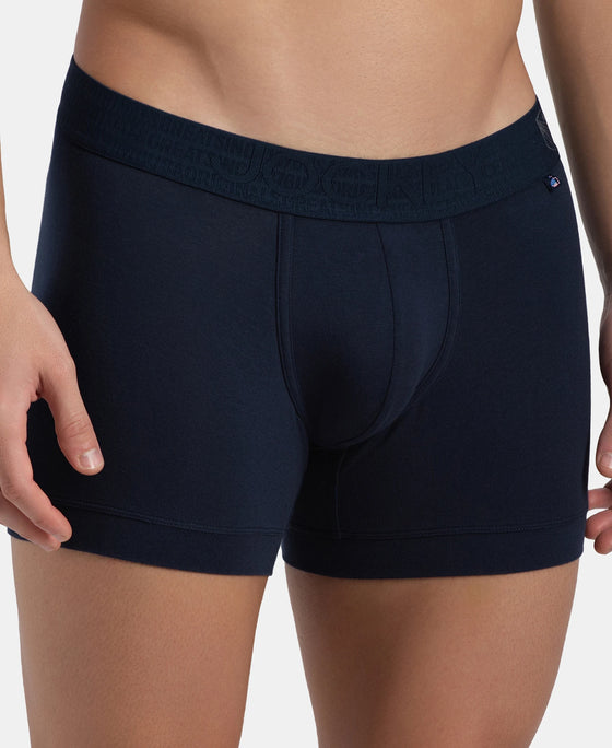 Super Combed Cotton Elastane Stretch Solid Trunk with Ultrasoft Waistband - Navy