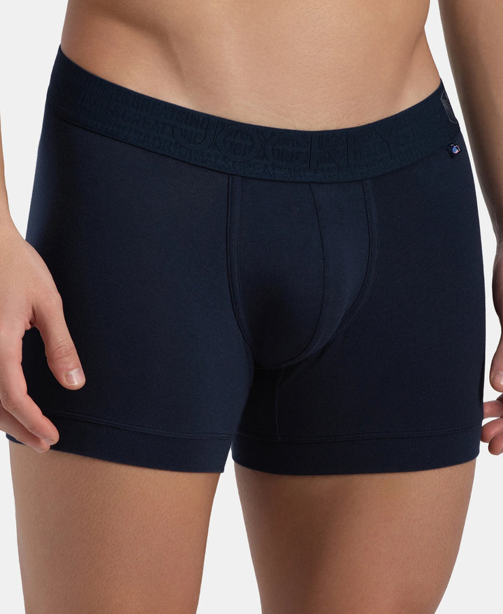 Super Combed Cotton Elastane Stretch Solid Trunk with Ultrasoft Waistband - Navy