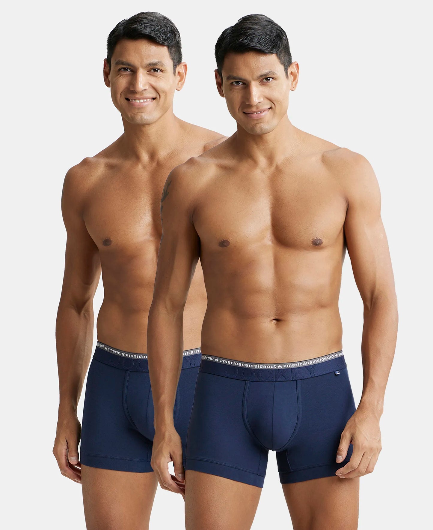 Super Combed Cotton Elastane Stretch Solid Trunk with Ultrasoft Waistband - Navy (Pack of 2)