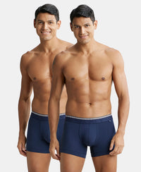 Super Combed Cotton Elastane Stretch Solid Trunk with Ultrasoft Waistband - Navy (Pack of 2)