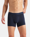 Super Combed Cotton Elastane Stretch Solid Trunk with Ultrasoft Waistband - Navy