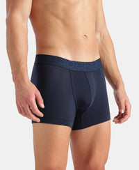 Super Combed Cotton Elastane Stretch Solid Trunk with Ultrasoft Waistband - Navy