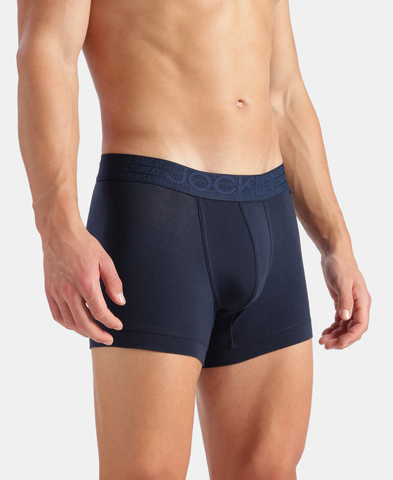 Super Combed Cotton Elastane Stretch Solid Trunk with Ultrasoft Waistband - Navy