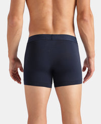 Super Combed Cotton Elastane Stretch Solid Trunk with Ultrasoft Waistband - Navy