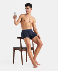 Super Combed Cotton Elastane Stretch Solid Trunk with Ultrasoft Waistband - Navy