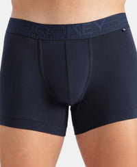 Super Combed Cotton Elastane Stretch Solid Trunk with Ultrasoft Waistband - Navy