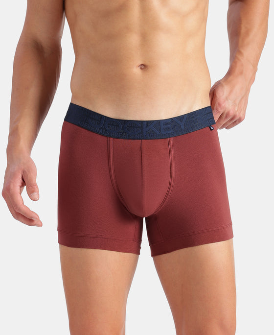 Super Combed Cotton Elastane Stretch Solid Trunk with Ultrasoft Waistband - Port