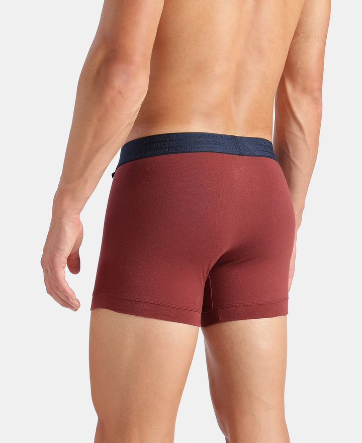 Super Combed Cotton Elastane Stretch Solid Trunk with Ultrasoft Waistband - Port