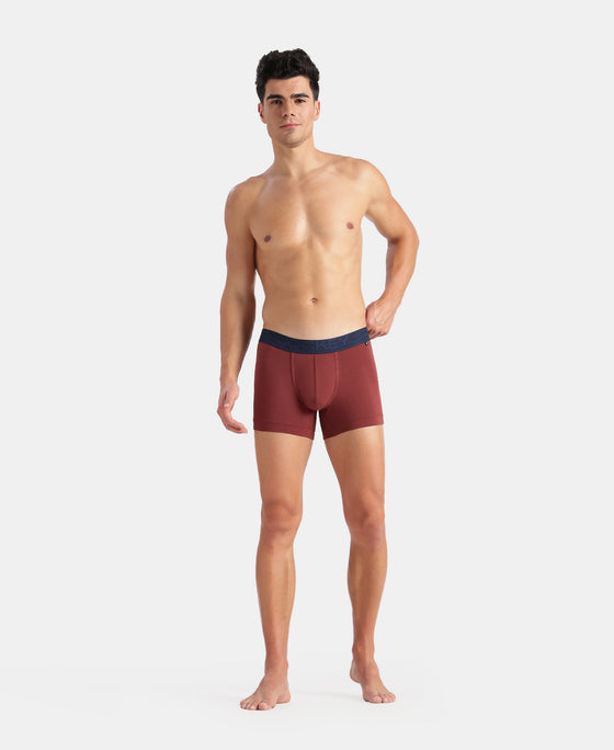 Super Combed Cotton Elastane Stretch Solid Trunk with Ultrasoft Waistband - Port