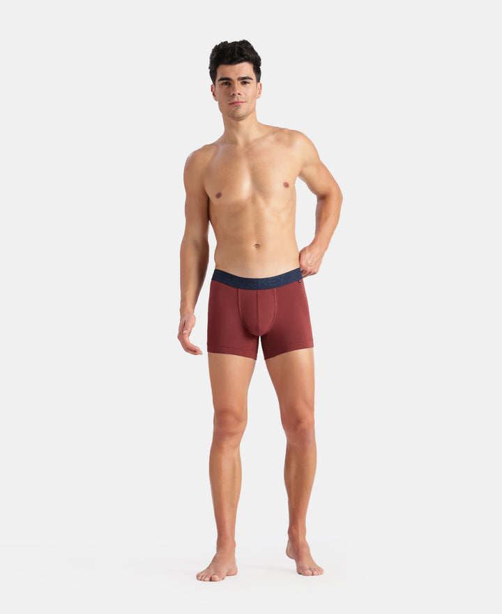 Super Combed Cotton Elastane Stretch Solid Trunk with Ultrasoft Waistband - Port