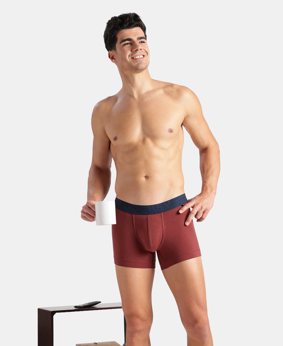 Super Combed Cotton Elastane Stretch Solid Trunk with Ultrasoft Waistband - Port