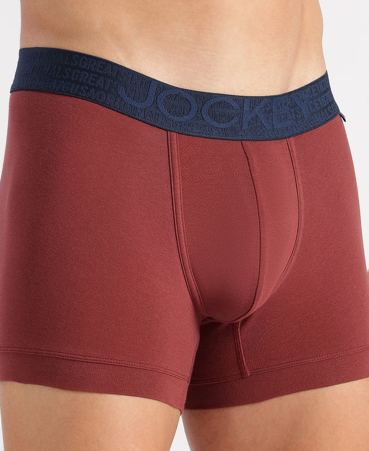 Super Combed Cotton Elastane Stretch Solid Trunk with Ultrasoft Waistband - Port