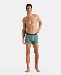 Super Combed Cotton Elastane Stretch Solid Trunk with Ultrasoft Waistband - Sage Brush Green