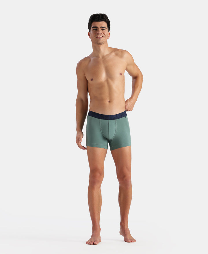 Super Combed Cotton Elastane Stretch Solid Trunk with Ultrasoft Waistband - Sage Brush Green