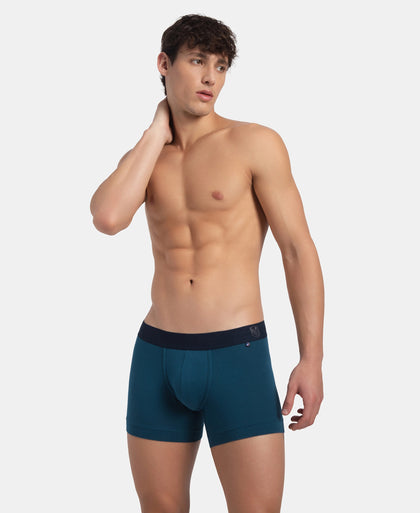 Super Combed Cotton Elastane Stretch Solid Trunk with Ultrasoft Waistband - Seaport Teal