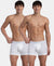 Super Combed Cotton Elastane Stretch Solid Trunk with Ultrasoft Waistband - White (Pack of 2)