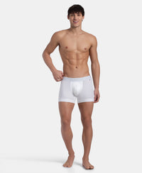Super Combed Cotton Elastane Stretch Solid Trunk with Ultrasoft Waistband - White (Pack of 2)
