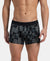Super Combed Cotton Elastane Stretch Printed Trunk with Ultrasoft Waistband - Black