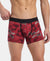 Super Combed Cotton Elastane Stretch Printed Trunk with Ultrasoft Waistband - Karanda Red