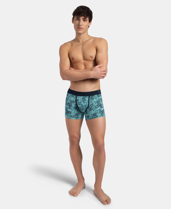 Super Combed Cotton Elastane Stretch Printed Trunk with Ultrasoft Waistband - Leisure Time